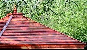 Cedar slatted roof