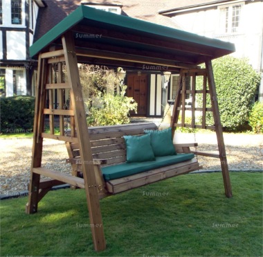 3 Seater Swing Seat 467 - Green Showerproof Canopy, Fully Assembled, FSC® Certified 3 Seater Swing Seat 467 - Green Showerproof Canopy, Fully Assembled, FSC® Certified