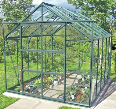 Green Aluminium Greenhouse 16 - Double Door Green Aluminium Greenhouse 16 - Double Door