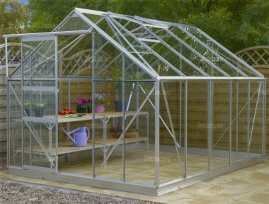 Aluminium Greenhouse 172 - Silver, Base Included Aluminium Greenhouse 172 - Silver, Base Included