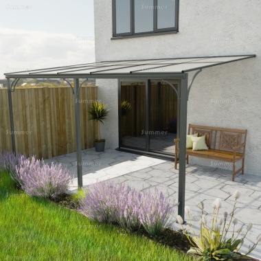 Aluminium Lean To Gazebo 395 - Polycarbonate Roof Aluminium Lean To Gazebo 395 - Polycarbonate Roof