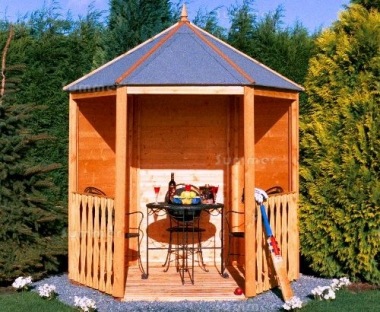 Wooden Gazebo 084 - Hexagonal, FSC® Certified