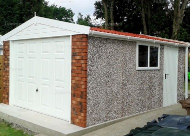 Spar Apex Concrete Garage 260 - Brick Posts, PVCu Window and Fascias Spar Apex Concrete Garage 260 - Brick Posts, PVCu Window and Fascias