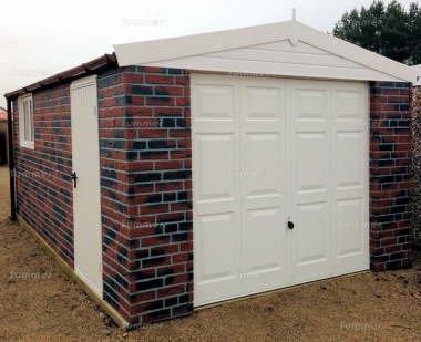 Brick Apex Concrete Garage 380 - PVCu Window and Fascias Brick Apex Concrete Garage 380 - PVCu Window and Fascias