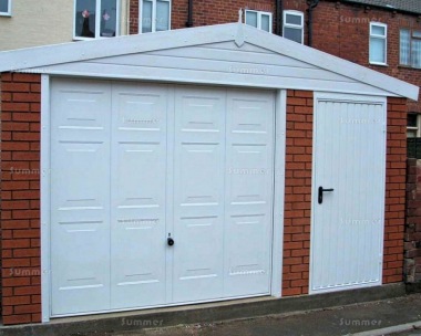 Brick Apex Concrete Garage 625 - PVCu Window and Fascias Brick Apex Concrete Garage 625 - PVCu Window and Fascias