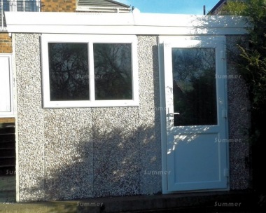Spar Pent Concrete Shed 493 - PVCu Window, Fascias and Door Spar Pent Concrete Shed 493 - PVCu Window, Fascias and Door