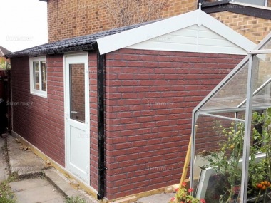 Brick Apex Concrete Shed 893 - PVCu Window, Fascias and Door Brick Apex Concrete Shed 893 - PVCu Window, Fascias and Door