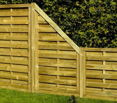 Fence Panel 415 - Stepped Height, All Planed, 9mm Boards, 3x2 Frame