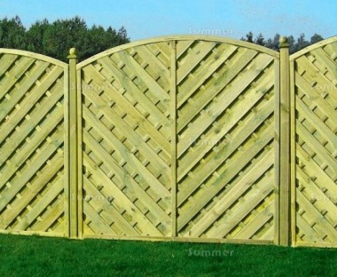 Fence Panel 422 - Planed Timber, 9mm Reeded Boards, 2x2 Frame