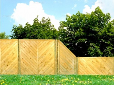 Fence Panel 515 - Stepped Height, Planed, 15mm T and G, 3x2 Frame