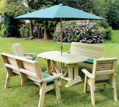 8 Seater Dining Set 656 - Pressure Treated, Armchairs, Benches