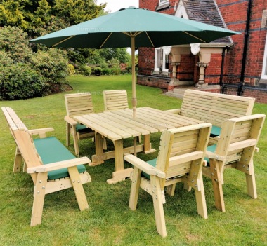 8 Seater Dining Set 660 - Pressure Treated, Armchairs, Benches