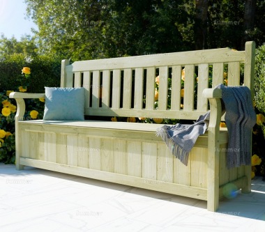 3 Seater Storage Bench 214 - Pressure Treated, Hinged Lid 3 Seater Storage Bench 214 - Pressure Treated, Hinged Lid