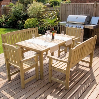 4-8 Seater Dining Set 372 - Pressure Treated, Rectangular Table 4-8 Seater Dining Set 372 - Pressure Treated, Rectangular Table