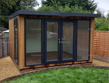 Pent Garden Office 291 - Cedar, Double Glazed PVCu, Fitted Free