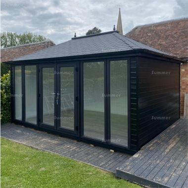 Hipped Garden Office 406 - Painted, Double Glazed PVCu