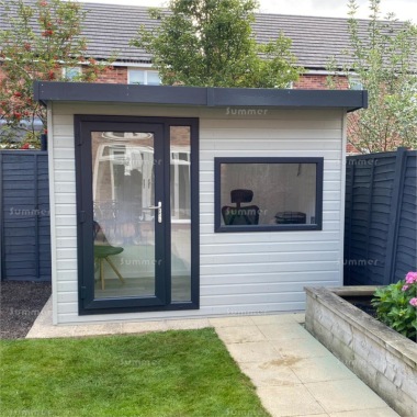 Pent Garden Office 447 - Painted, Double Glazed PVCu