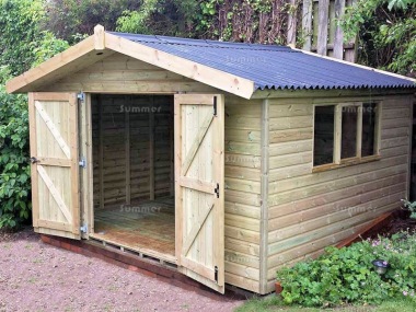 Pressure Treated Apex Shed 630 - Thicker Boards, Corrugated Roof