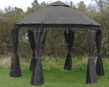 Metal Gazebo 183 - Round, Side Curtains Metal Gazebo 183 - Round, Side Curtains