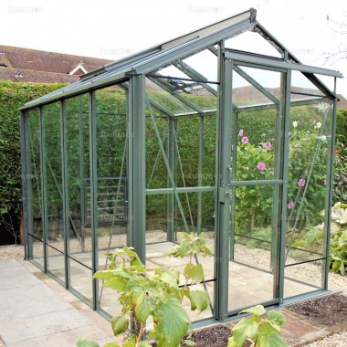 Aluminium Greenhouse 60 - Box Section, Toughened Glass