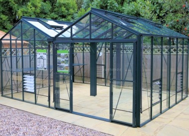 Large Twin Apex Greenhouse 624 - Box Section