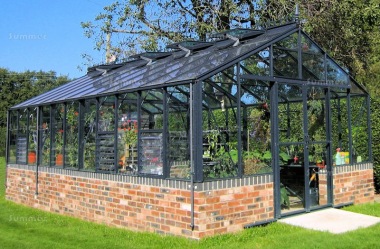 Large Dwarf Wall Aluminium Greenhouse 68 - Toughened Glass