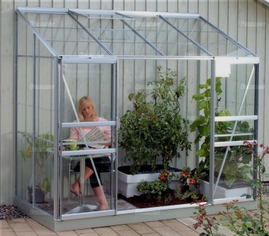 Aluminium Lean To Greenhouse 166 - Double Door Aluminium Lean To Greenhouse 166 - Double Door