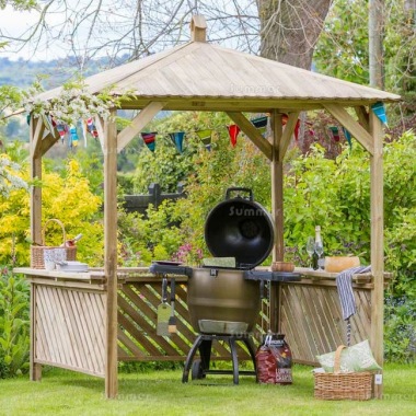 Pressure Treated Barbecue Shelter 964 - Hipped Roof, PEFC Certified Pressure Treated Barbecue Shelter 964 - Hipped Roof, PEFC Certified