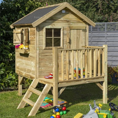 Pressure Treated Platform Playhouse 557 - With Safety Rails, FSC® Certified