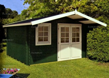 Apex Double Door 40mm Log Cabin 453 - Plain or Georgian Apex Double Door 40mm Log Cabin 453 - Plain or Georgian