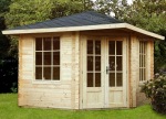 28mm Corner Log Cabin 030 - Double Door, Georgian 28mm Corner Log Cabin 030 - Double Door, Georgian