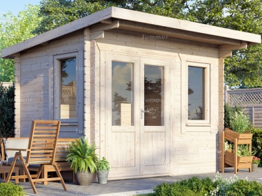 28mm Pent Log Cabin 944 - Double Glazed