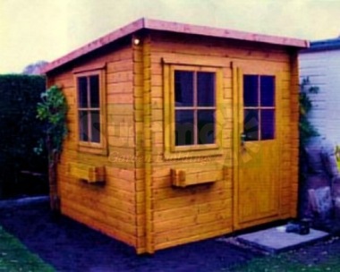 Georgian Single Door Pent Roof Log Cabin 127 - FSC® Certified