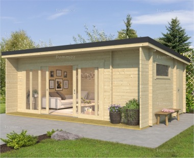 Three Room Pent Roof Log Cabin 082 - FSC® Certified Three Room Pent Roof Log Cabin 082 - FSC® Certified