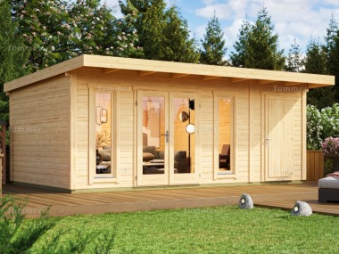 Two Room Pent Roof Log Cabin 482 - Double Glazed, FSC® Certified Two Room Pent Roof Log Cabin 482 - Double Glazed, FSC® Certified
