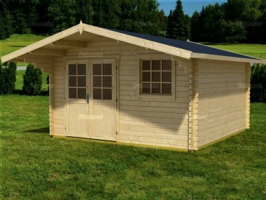 Apex Log Cabin 68 - Large Front Overhang, Double Door Apex Log Cabin 68 - Large Front Overhang, Double Door
