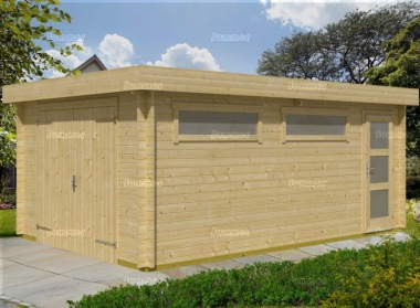 Wooden Log Garage 401 - Personnel Door, FSC® Certified Wooden Log Garage 401 - Personnel Door, FSC® Certified