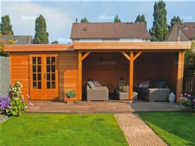 Gazebo 400 - With Integral Summerhouse, EPDM Roof Gazebo 400 - With Integral Summerhouse, EPDM Roof