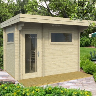 Pent Roof Log Cabin Sauna 963 - 2 Rooms, Roof Insulation Pent Roof Log Cabin Sauna 963 - 2 Rooms, Roof Insulation