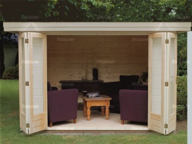 Folding Door Pent Roof Log Cabin 303