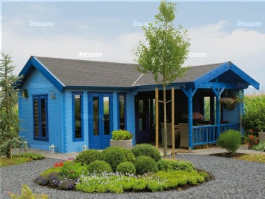 Two Room Clocktower Log Cabin 477 - L Shape, Felt Tiles Two Room Clocktower Log Cabin 477 - L Shape, Felt Tiles