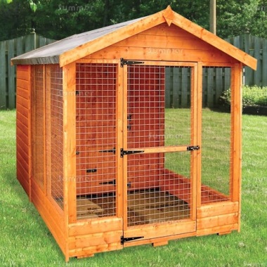 Shiplap Apex Roof Kennel and Run 195