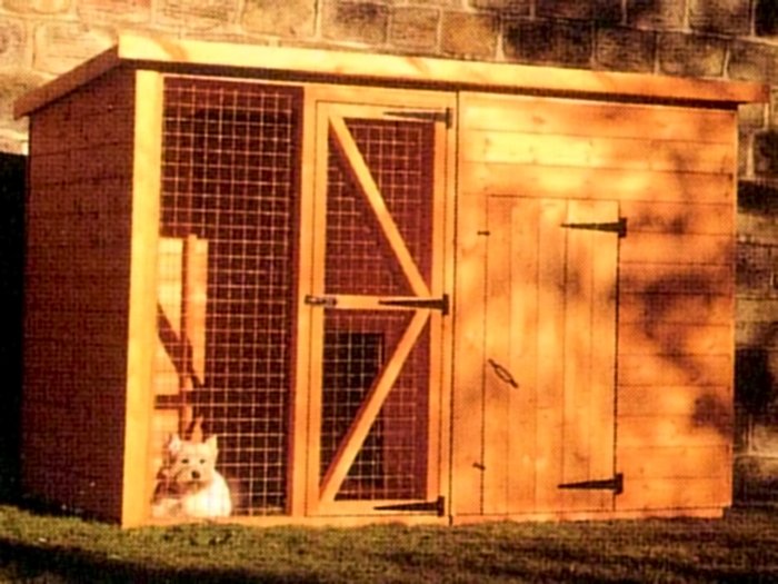 Pent Roof Kennel and Run 141 - Shiplap Pent Roof Kennel and Run 141 - Shiplap