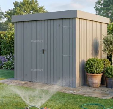 Premium Metal Shed 591 - Hinged Door, Extra Tall, Galvanized Steel Premium Metal Shed 591 - Hinged Door, Extra Tall, Galvanized Steel