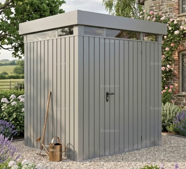 Premium Metal Shed 593 - Hinged Door, Extra Tall, Galvanized Steel