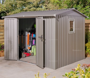 Apex Metal Shed 525 - Hinged Doors, Extra Tall, Galvanized Steel