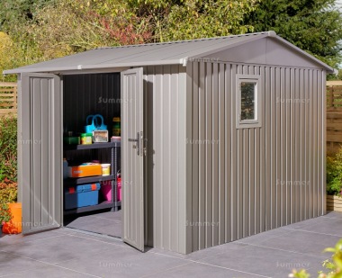 Apex Metal Shed 526 - Hinged Doors, Extra Tall, Galvanized Steel