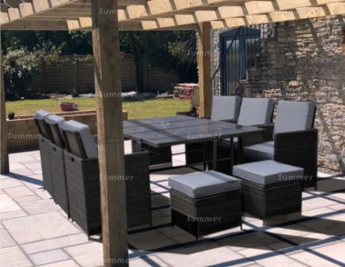 10 Seater Rattan Cube Set 307 - Steel Frame, Compact Storage 10 Seater Rattan Cube Set 307 - Steel Frame, Compact Storage