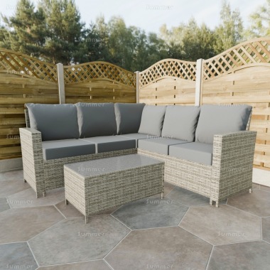 6 Seater Rattan Corner Lounge Set 611 - Aluminium Frame, 100mm Cushions 6 Seater Rattan Corner Lounge Set 611 - Aluminium Frame, 100mm Cushions