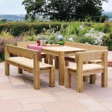 Pressure Treated 6 Seater Dining Set 872 - Chairs, Benches